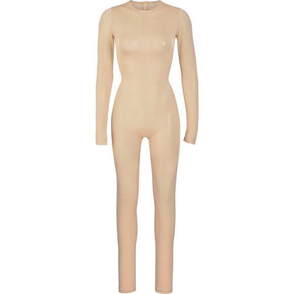 SKIMS Sheer Sculpt Catsuit Long Sleeve Full Bodysuit Clay NWT Size 3X - Picture 3 of 8